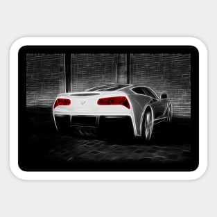 C7 - Corvette - black white Sticker